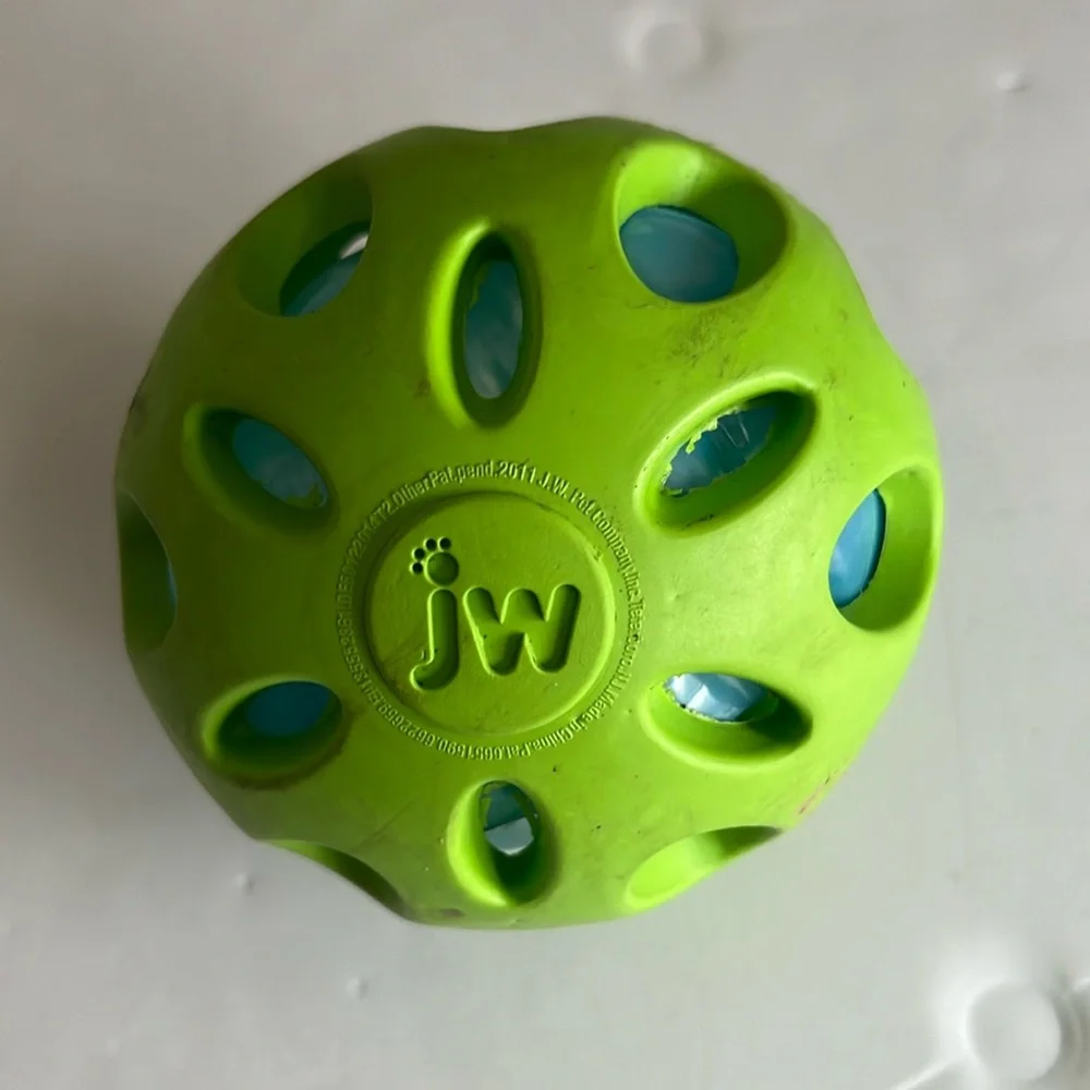 JW Green Rubber Ball With Crinkle Ball Inside